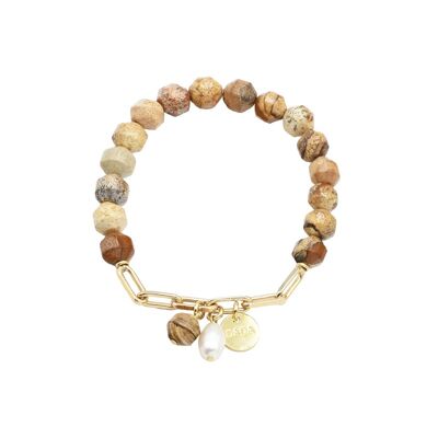 Cloe jasper bracelet and golden chain