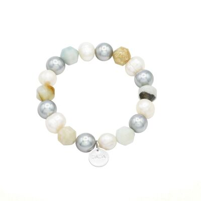 Gaia amazonite and pearls bracelet