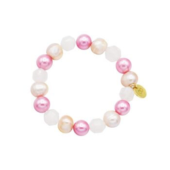 Bracelet Gaia quartz rose et perles