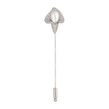 Broche aiguille Nature Calla Lily avec perle et argent 1