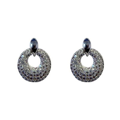 Boucle d'oreille Tuc Donut avec zircons blancs