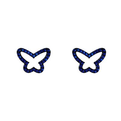 Weißer Schmetterlingsrahmen-Ohrring mit Pavee-Muster