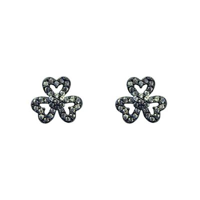 Boucle d'oreille Pavee Trebol avec zircons