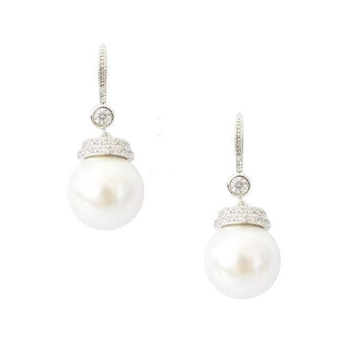 Pendiente White Pearls hook perla blanca