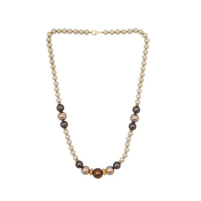 Gold tone pearl necklace