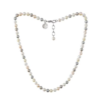 Collier de perles 6mm tons pastel