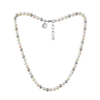 Collier de perles 6mm tons pastel