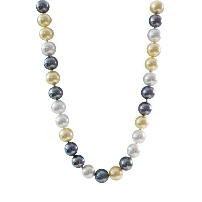 14mm green tone pearl necklace