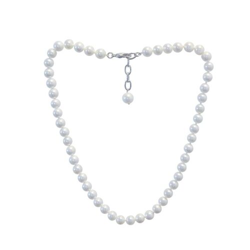 Collar perlas blancas 8x45