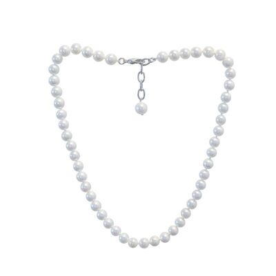 Weiße Perlenkette 8x45