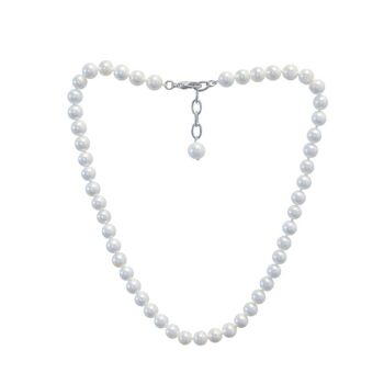 Collier de perles blanches 8x45