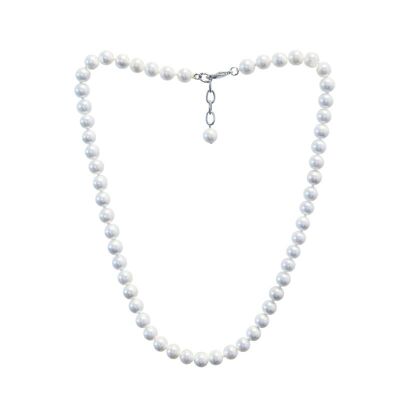 Weiße Perlenkette 8x50