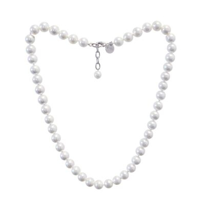 Weiße Perlenkette 10x50