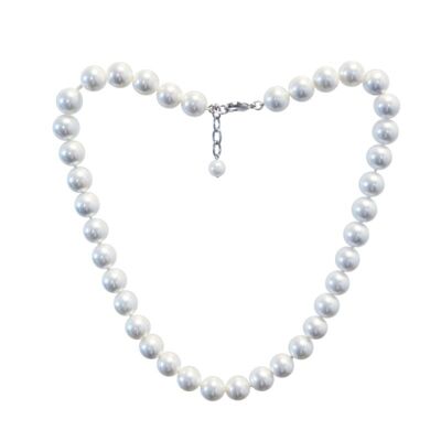 Weiße Perlenkette 12x45