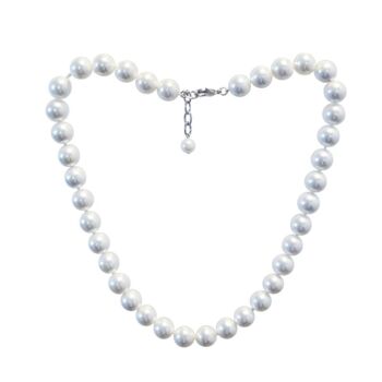 Collier de perles blanches 12x45