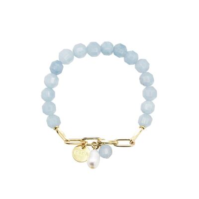 Cloe aquamarine bracelet and golden chain