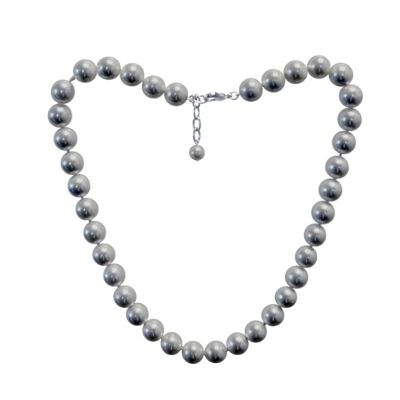 Collana di perle grigie 12x50
