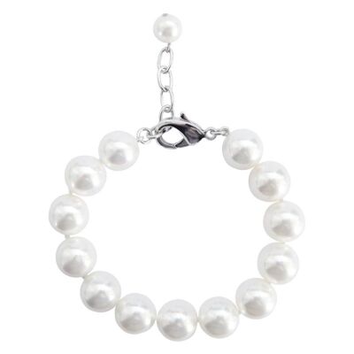 Bracciale di perle bianche da 12 mm