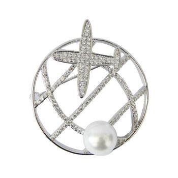 Broche Worl zircone et perle