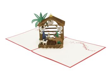 Carte pop-up crèche de Noël carte pliante 3d 1