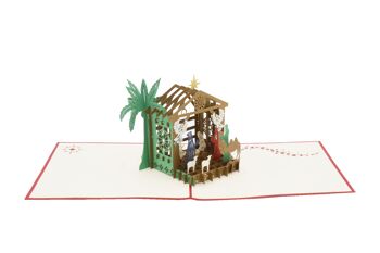 Carte pop-up crèche de Noël carte pliante 3d 2