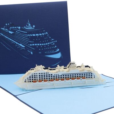 Tarjeta emergente de crucero 3d tarjeta plegada