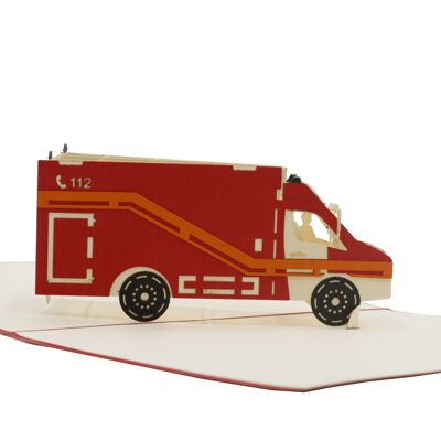 Tarjeta emergente de ambulancia tarjeta plegable 3d