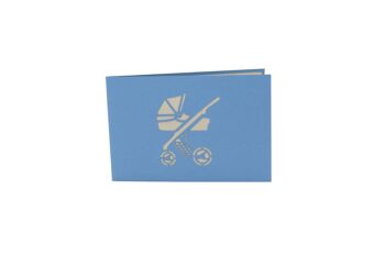 Carte pop-up bleue pour poussette 3
