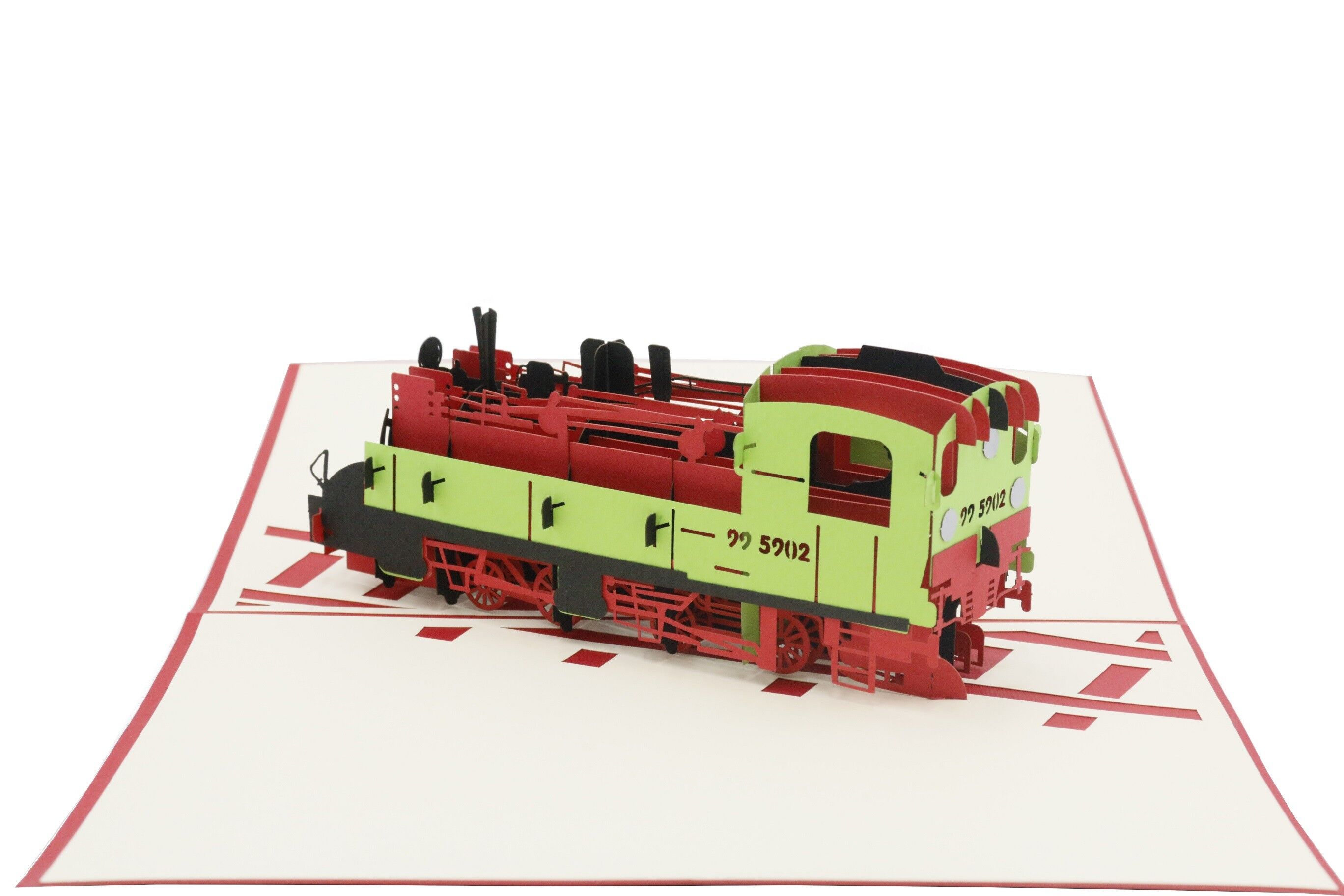 Locomotiva pop-up card 3d pieghevole card