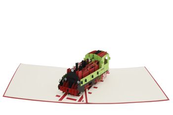 Carte pop-up locomotive Carte pliante 3d 2