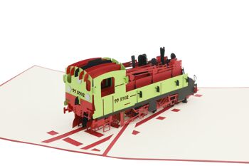 Carte pop-up locomotive Carte pliante 3d 3