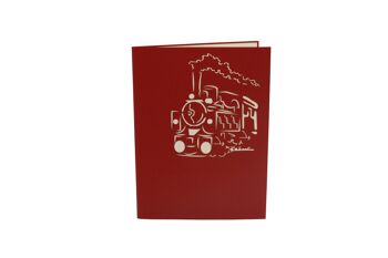 Carte pop-up locomotive Carte pliante 3d 4