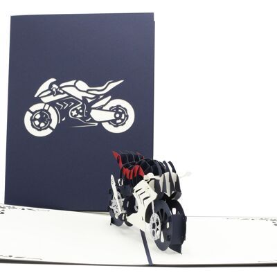 Tarjeta emergente de motocicleta Tarjeta plegable 3d