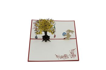 Lapin de Pâques sous le Laburnum Pop Up Card Carte pliée 3D 2