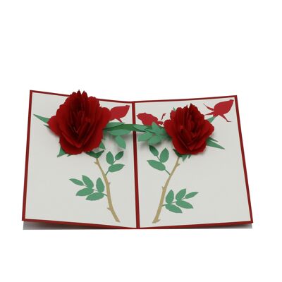 Carta pieghevole 3D con rose in fiore