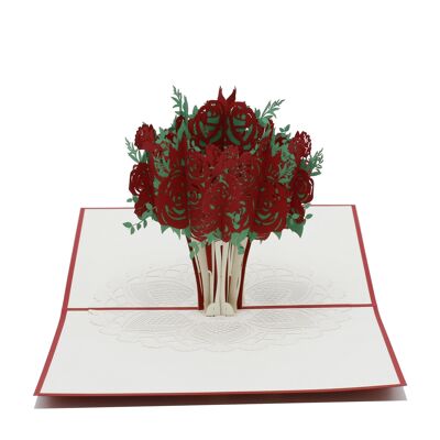 Bouquet of roses pop-up card 3d folding card