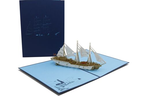 Segelschiff Pop-Up-Karte 3d Klappkarte