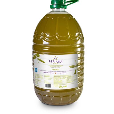 Variété d'huile d'olive extra vierge : bouteille en plastique Verdial de 5 litres