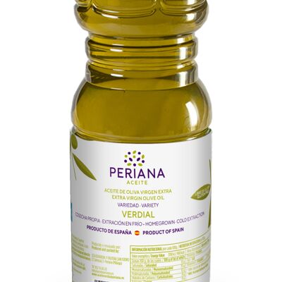 Variété d'huile d'olive extra vierge : bouteille en plastique Verdial de 1 litre