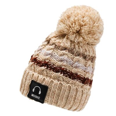 Gorro de punto con pompón y forro de felpa