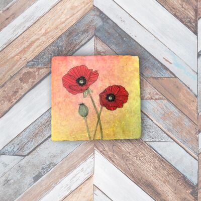 Tile poppy flower