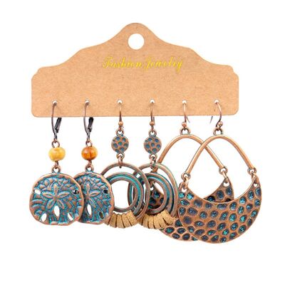 Pendientes de aleación con borlas bohemias para mujer