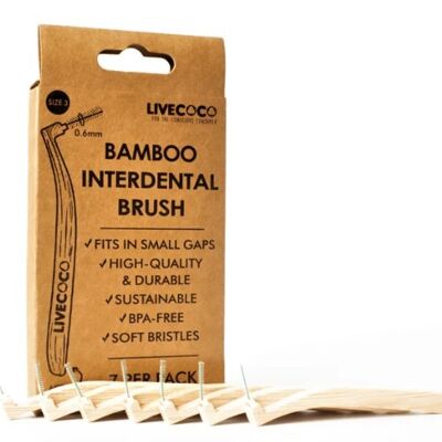 Brosses interdentaires en bambou de 0,6 mm (paquet de 7 réutilisables)