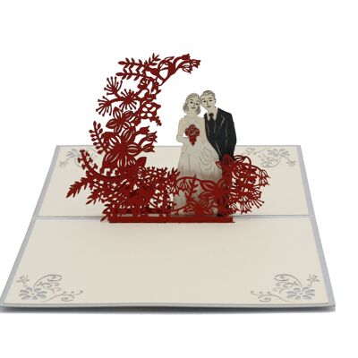 Silver wedding pop-up card 3d folding card