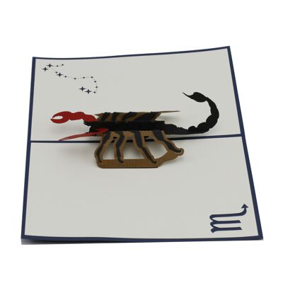 Scorpio Zodiac Pop Up Card Biglietto pieghevole 3D