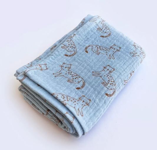 Fascia per bebè in doppia garza di cotone - Félix Sky Blue