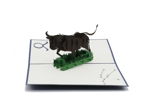 Stier, Sternzeichen Pop-Up-Karte 3d Klappkarte