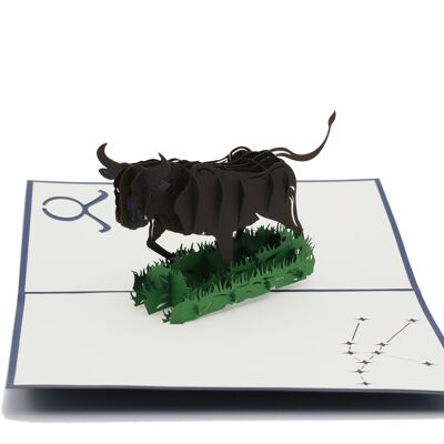 Stier, Sternzeichen Pop-Up-Karte 3d Klappkarte