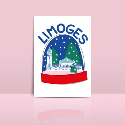 Christmas card Limoges illustration