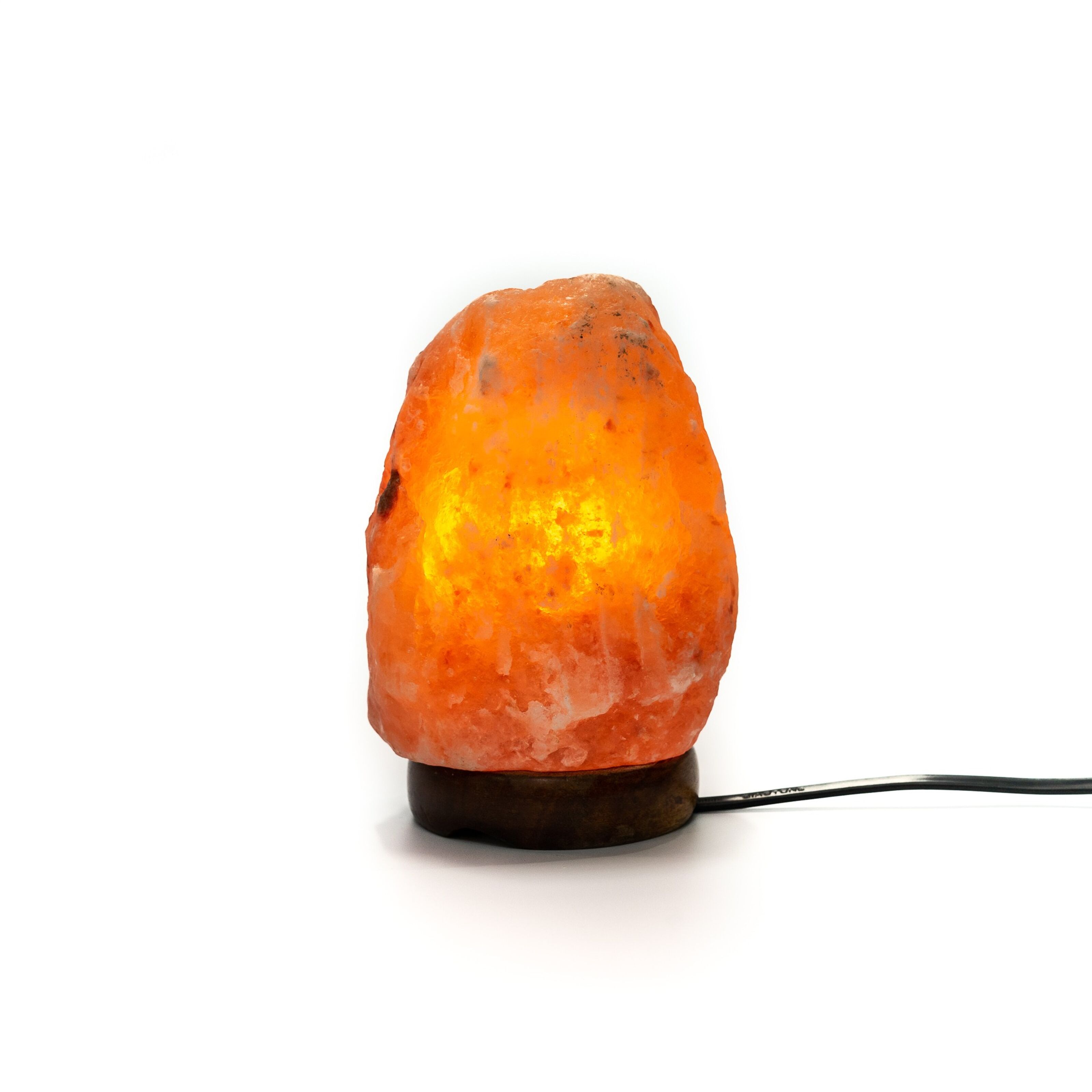 H HANSEL HOME Lampe de sel de l'Himalaya 100% naturel 1,5-2 Kg,base en bois  + 1 ampoule LED de rechange Prise européenne : : Luminaires et  Éclairage